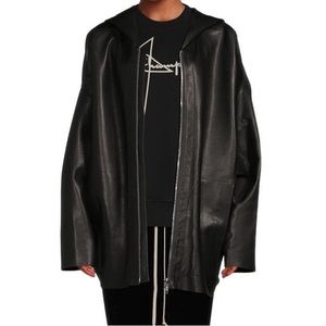 Rick Owens Black Peter Leather Jacket